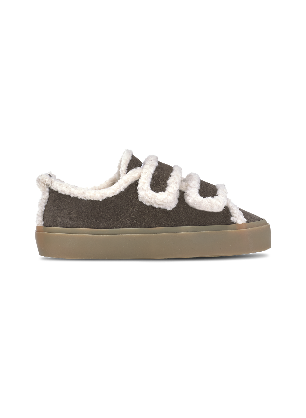 INUIKII - SHEARLING LOW SKO DARK BROWN