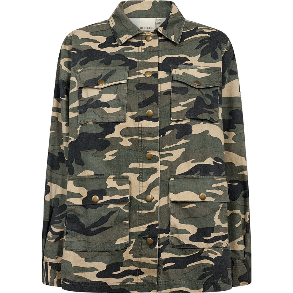 DEPECHE - PACY CAMO JAKKE KHAKI PRINTED