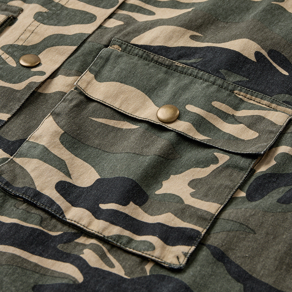DEPECHE - PACY CAMO JAKKE KHAKI PRINTED