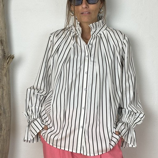 GASPAR - HIMALAYA SKJORTE STRIPE WHITE