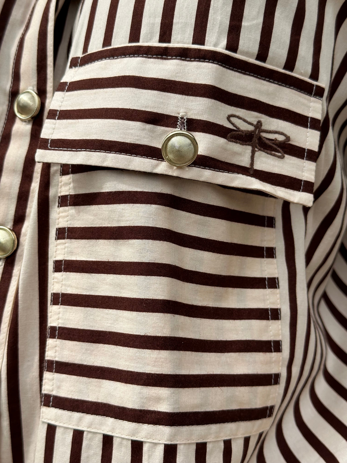 GASPAR - SEVILLA STRIPE SKJORTE BRUN