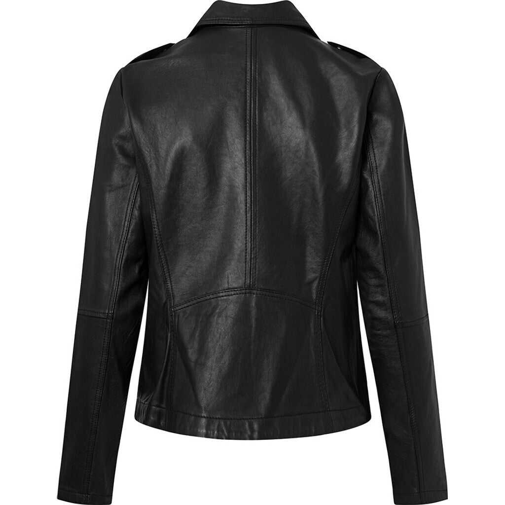 DEPECHE - NOORA BIKER LÆDER JAKKE SORT