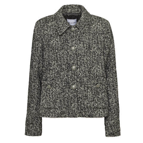 SAND COPENHAGEN - JANDI KORT JAKKE GRÅ/SORT