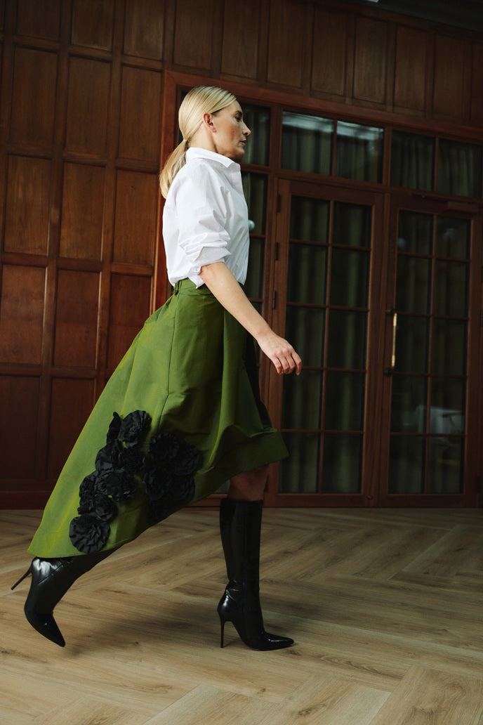 ATELIER TAKTIL - SKYE NEDERDEL HUNTER GREEN