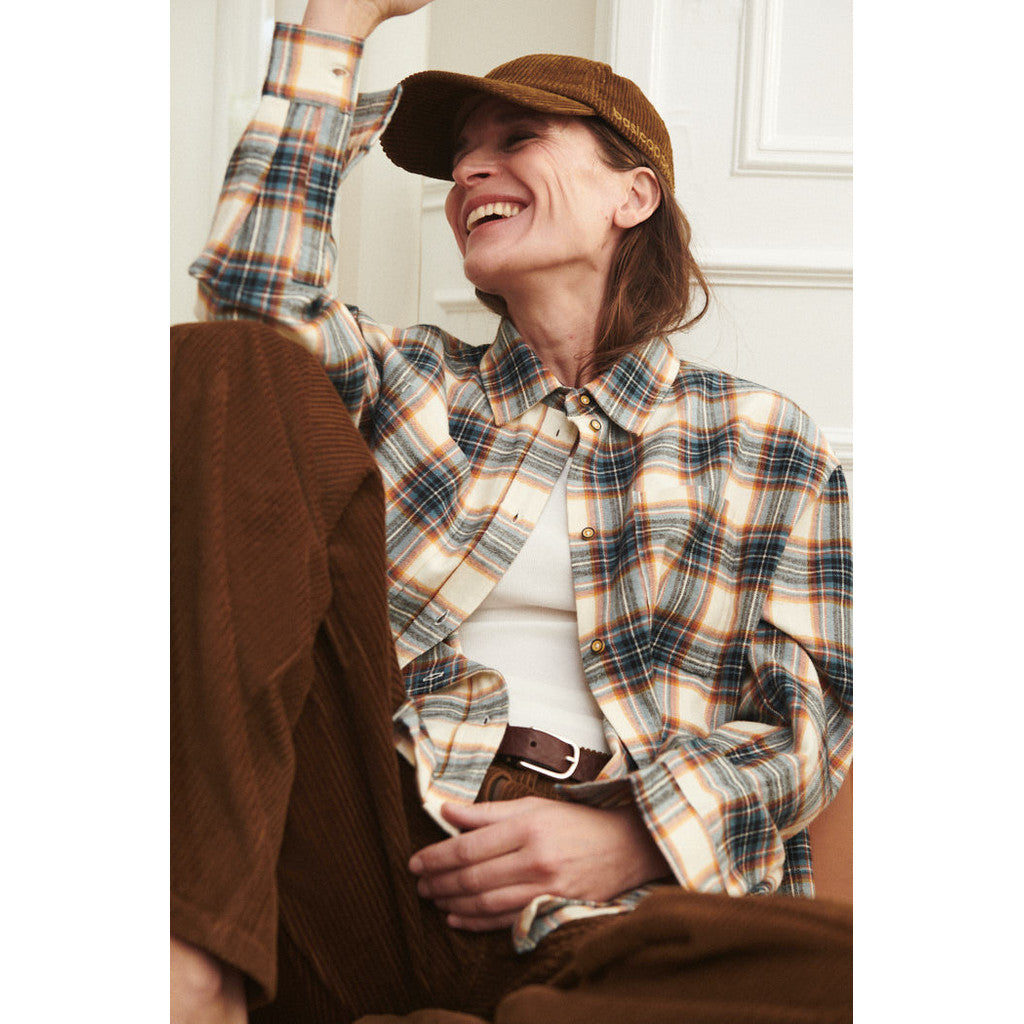 BASIC APPAREL - KIRA SKJORTE COPEN BLUE/BIRCH