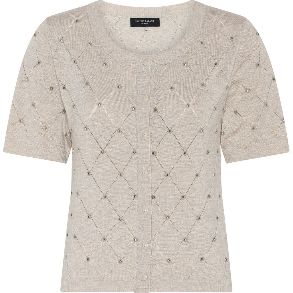 BRUUNS BAZAAR - TITI STRIK CARDIGAN SAND MELANGE