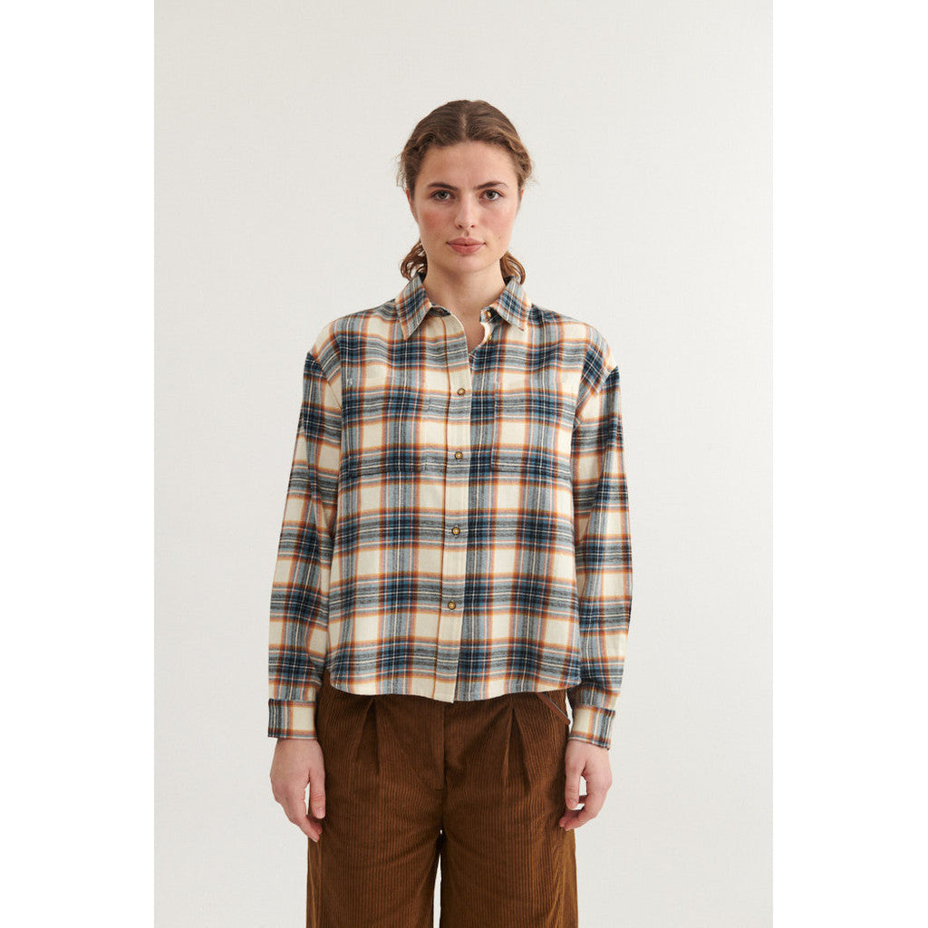 BASIC APPAREL - KIRA SKJORTE COPEN BLUE/BIRCH