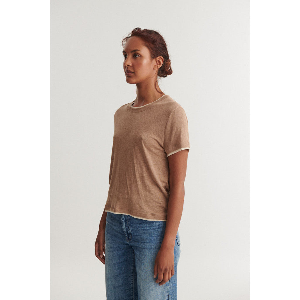 BASIC APPAREL - ASHLY DOUBLE T-SHIRT PORTOBELLA