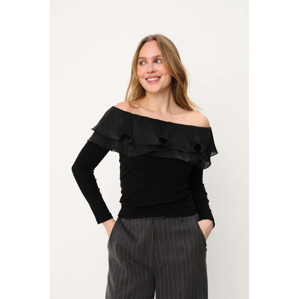 CRAS - FLOUNCE BLOUSE BLACK