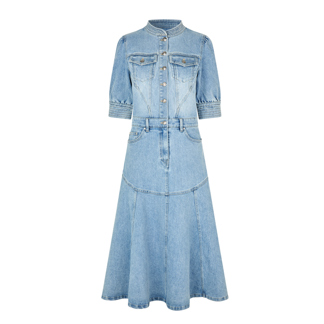 DEA KUDIBAL - SELENA DENIM KJOLE LIGHT BLUE