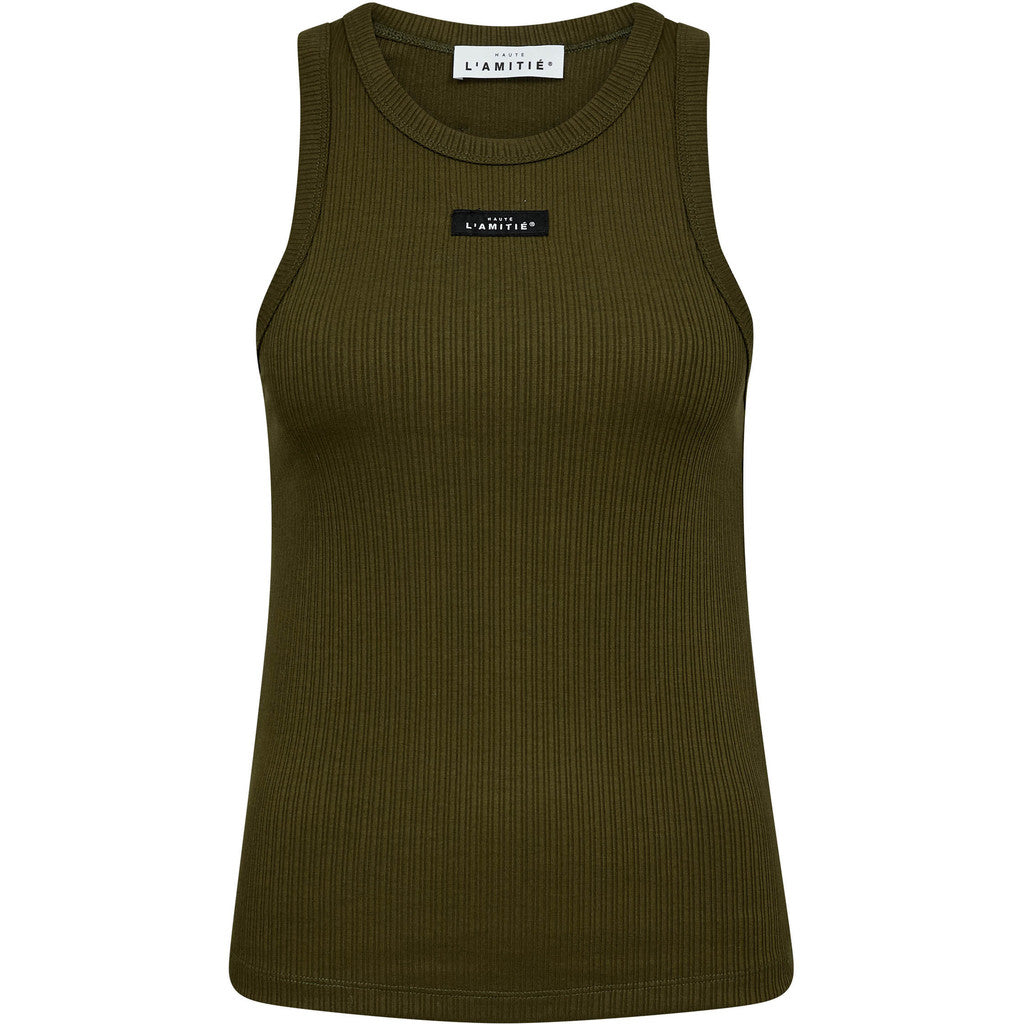 HAUTE L'AMITIE - RIB BADGE TANK TOP ARMY