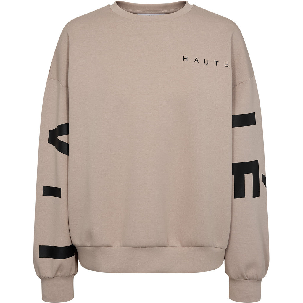 HAUTE L'AMITÈ - MAXI SPLIT LOGO SWEAT BEIGE