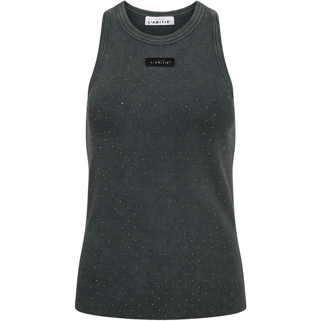 HAUTE L'AMITIE - RIB BADGE ACID STONE TANK TOP BLACK