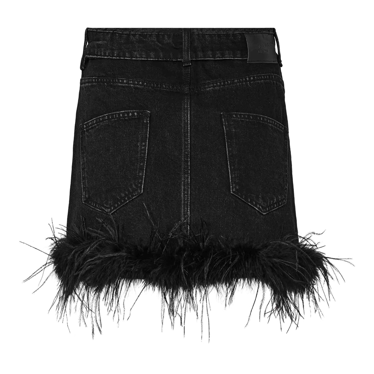 HAUTE L'AMITIÉ - FLIP WAIST FEATHER SKIRT BLACK