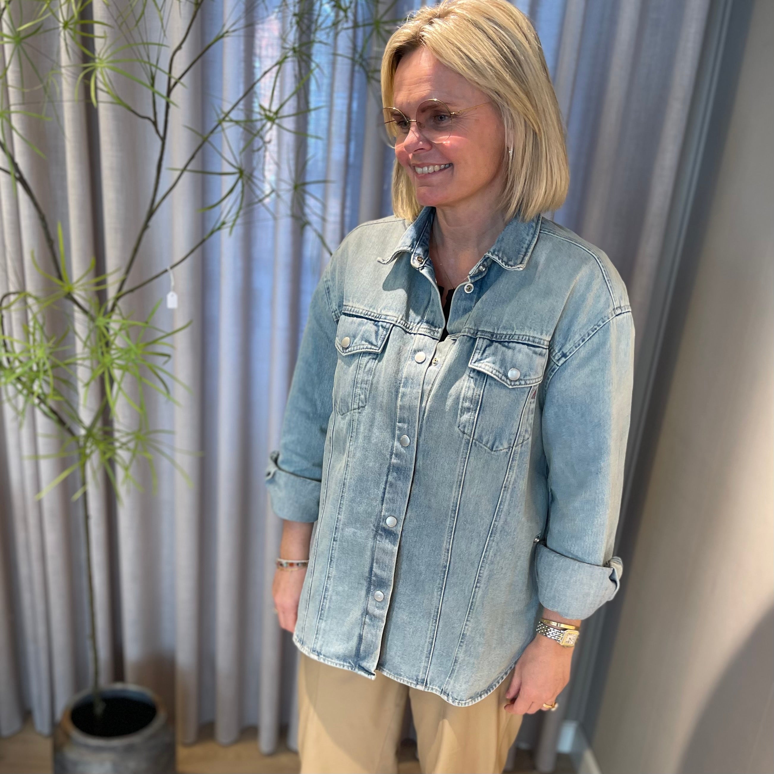 REPLAY - DENIM SKJORTE LIGHT BLUE