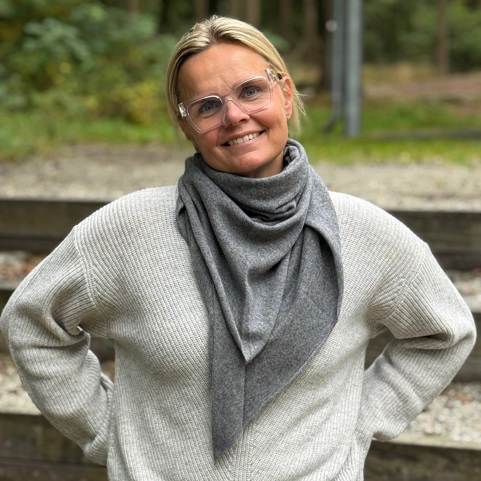 ROSA'S - L-11 CASHMERE TØRKLÆDE GREY