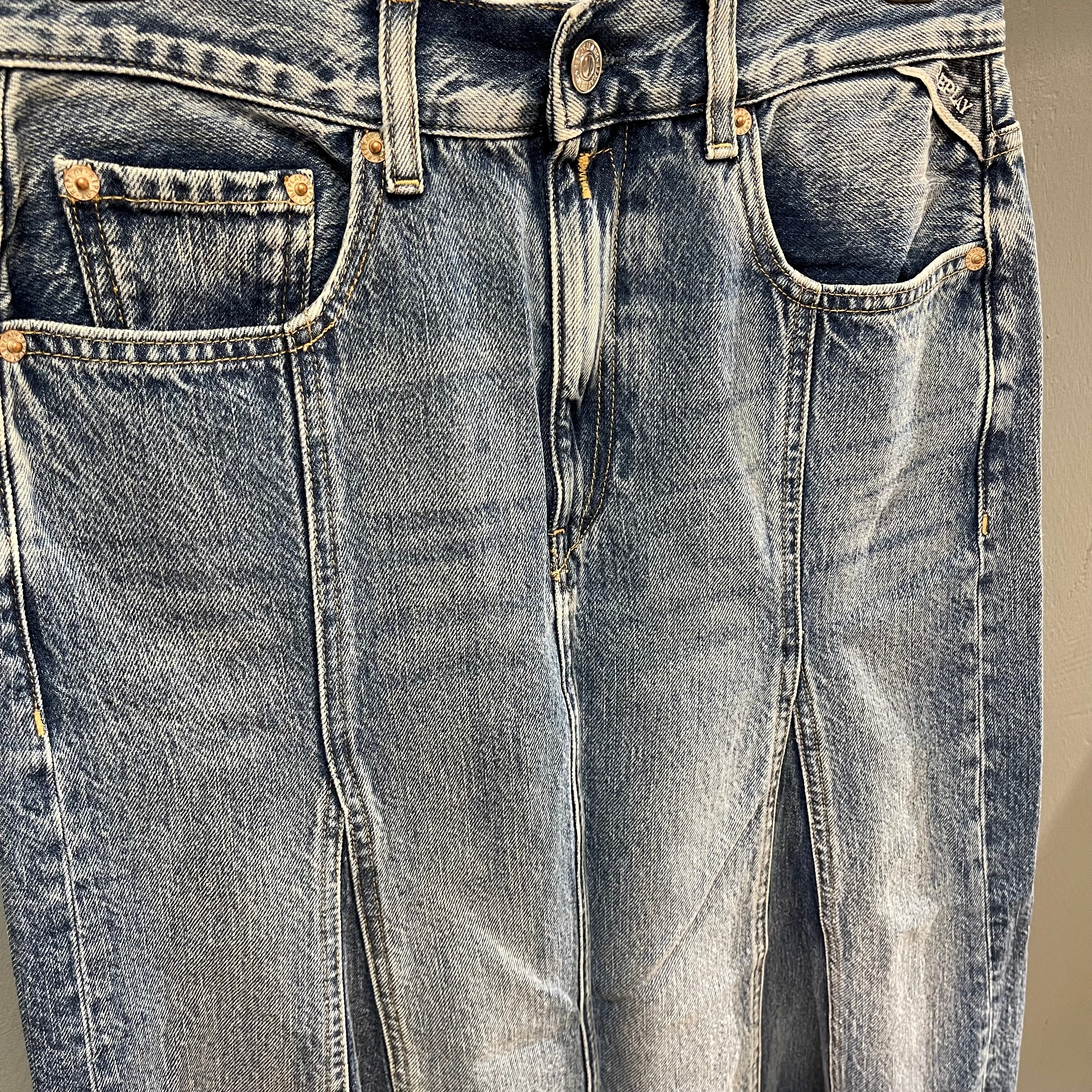 REPLAY - MARGOTT DENIM NEDERDEL MEDIUM BLUE