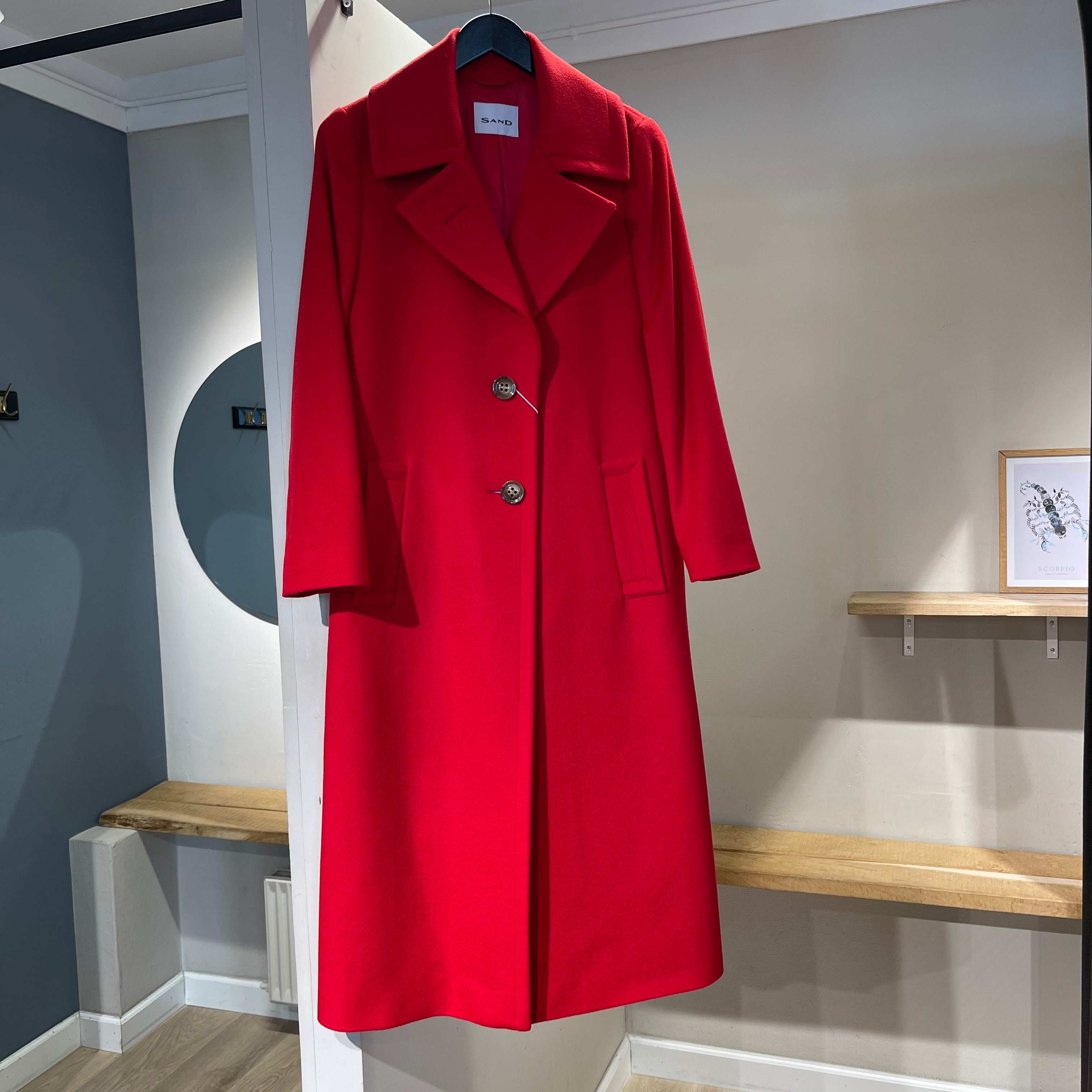 SAND COPENHAGEN - CLARETA LONG COAT RED