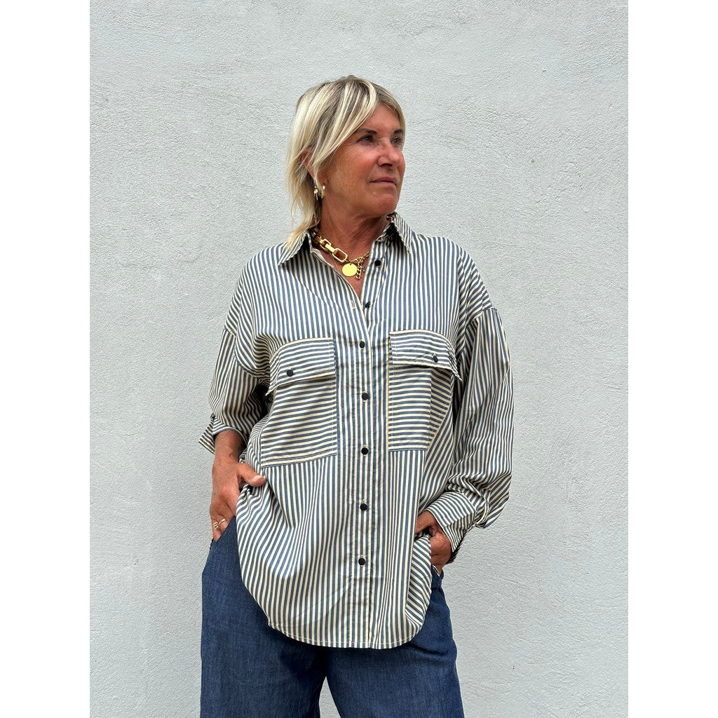 GASPAR - SEVILLA STRIPE SKJORTE BLUE