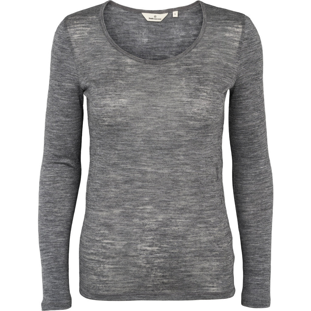 BASIC APPAREL - RINJA LS T-SHIRT GREY MELANGE
