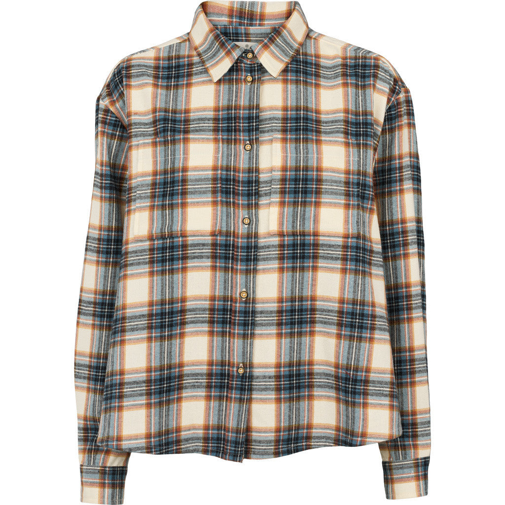 BASIC APPAREL - KIRA SKJORTE COPEN BLUE/BIRCH