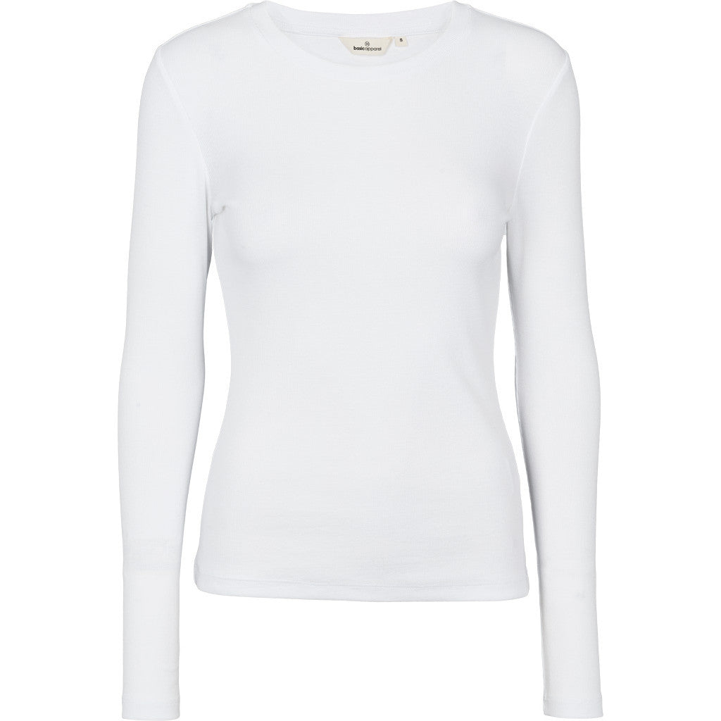 BASIC APPAREL - LUDMILLA LS T-SHIRT HVID