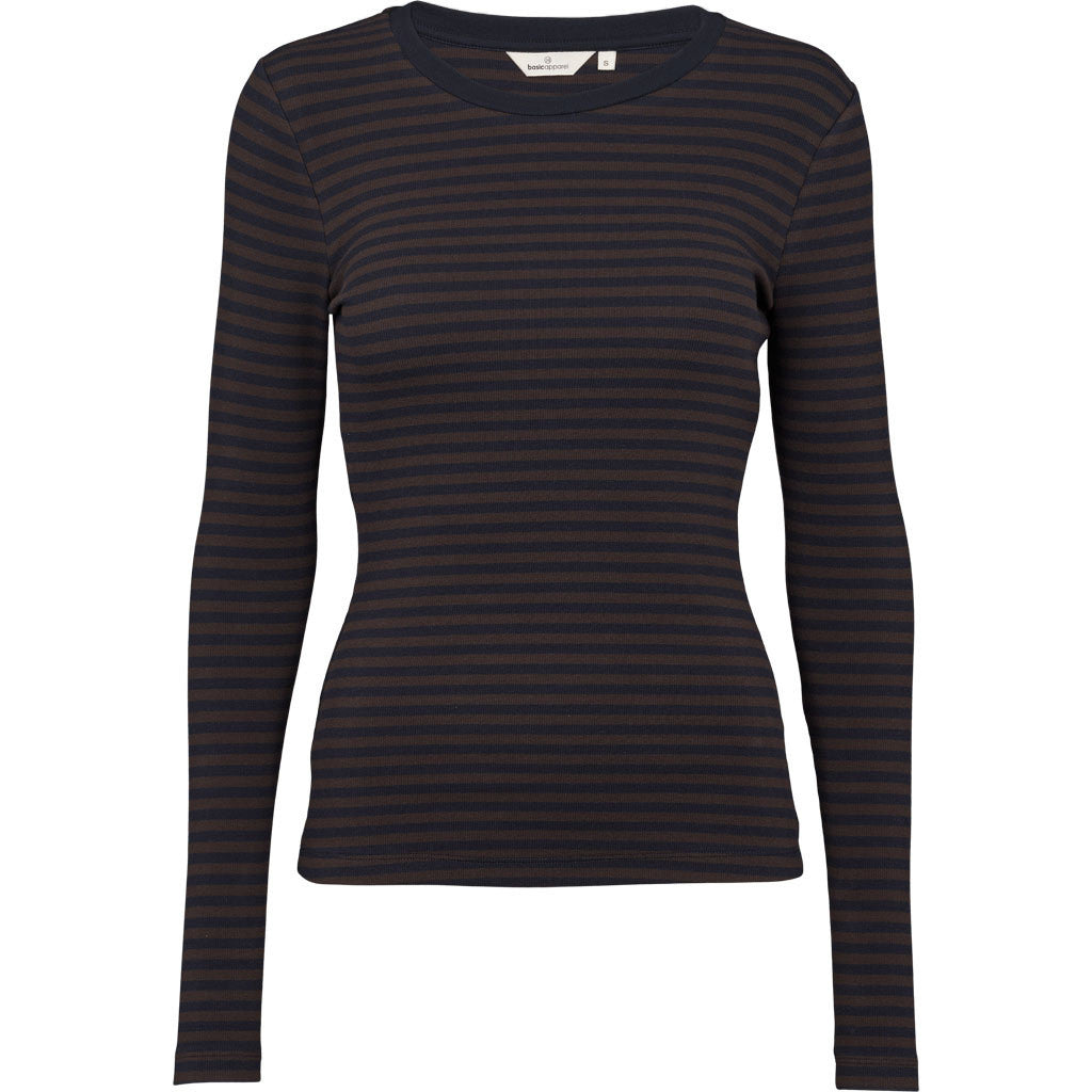 BASIC APPAREL - LUDMILLA T-SHIRT CHOCOLATE TORTE/SORT