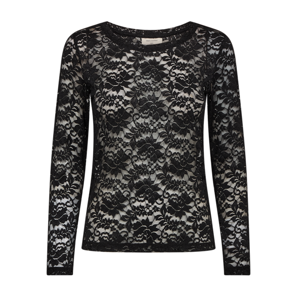 FREEQUENT - SALDO LACE BLUSE SORT