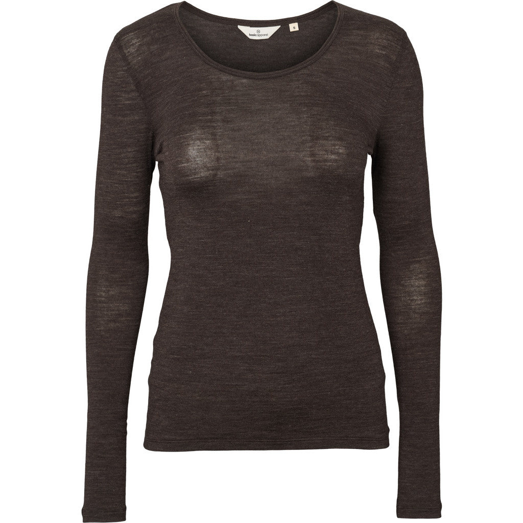 BASIC APPAREL - RINJA LS T-SHIRT CHOCOLATE