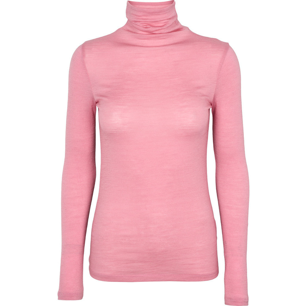 BASIC APPAREL - RINJA T-NECK BLUSE CASHMERE ROSE