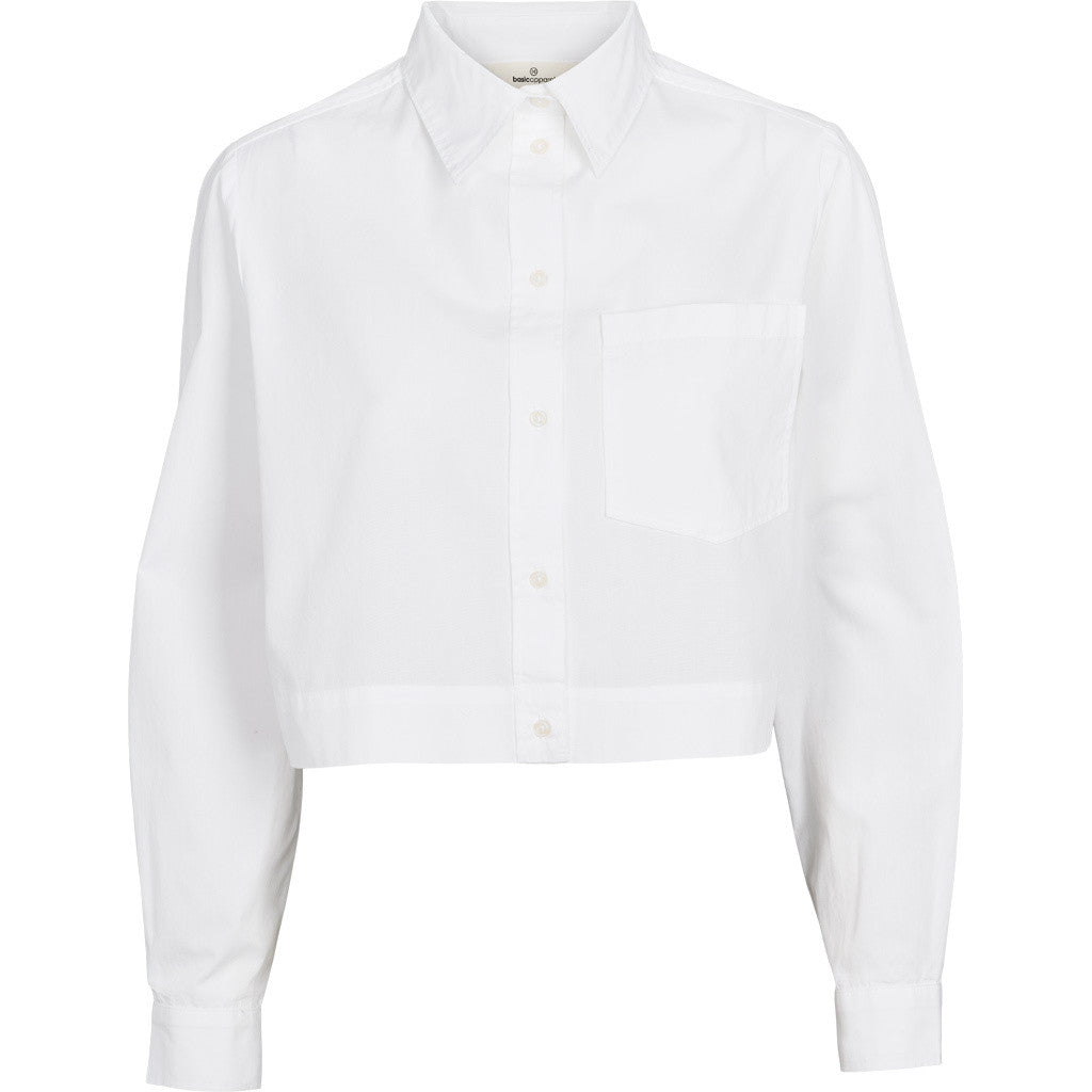 BASIC APPAREL - SILJE CROPPED SKJORTE WHITE