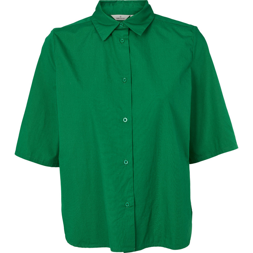 BASIC APPAREL - SILJE SS SKJORTE ABUNDANT GREEN