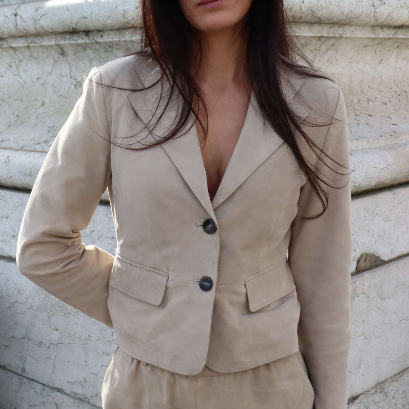 O'TAY - AMY SUEDE BLAZER BEIGE