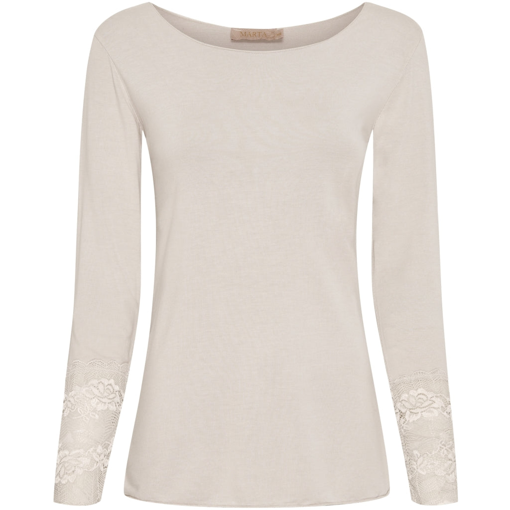 MARTA - T-SHIRT MED BLONDE BEIGE