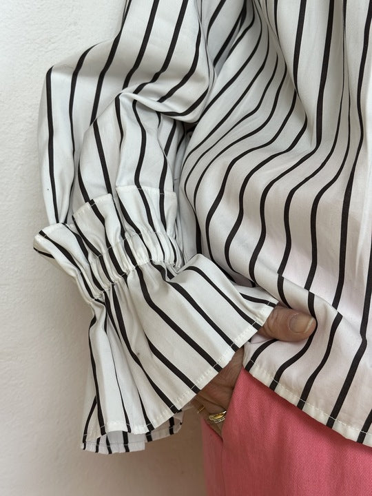 GASPAR - HIMALAYA SKJORTE STRIPE WHITE