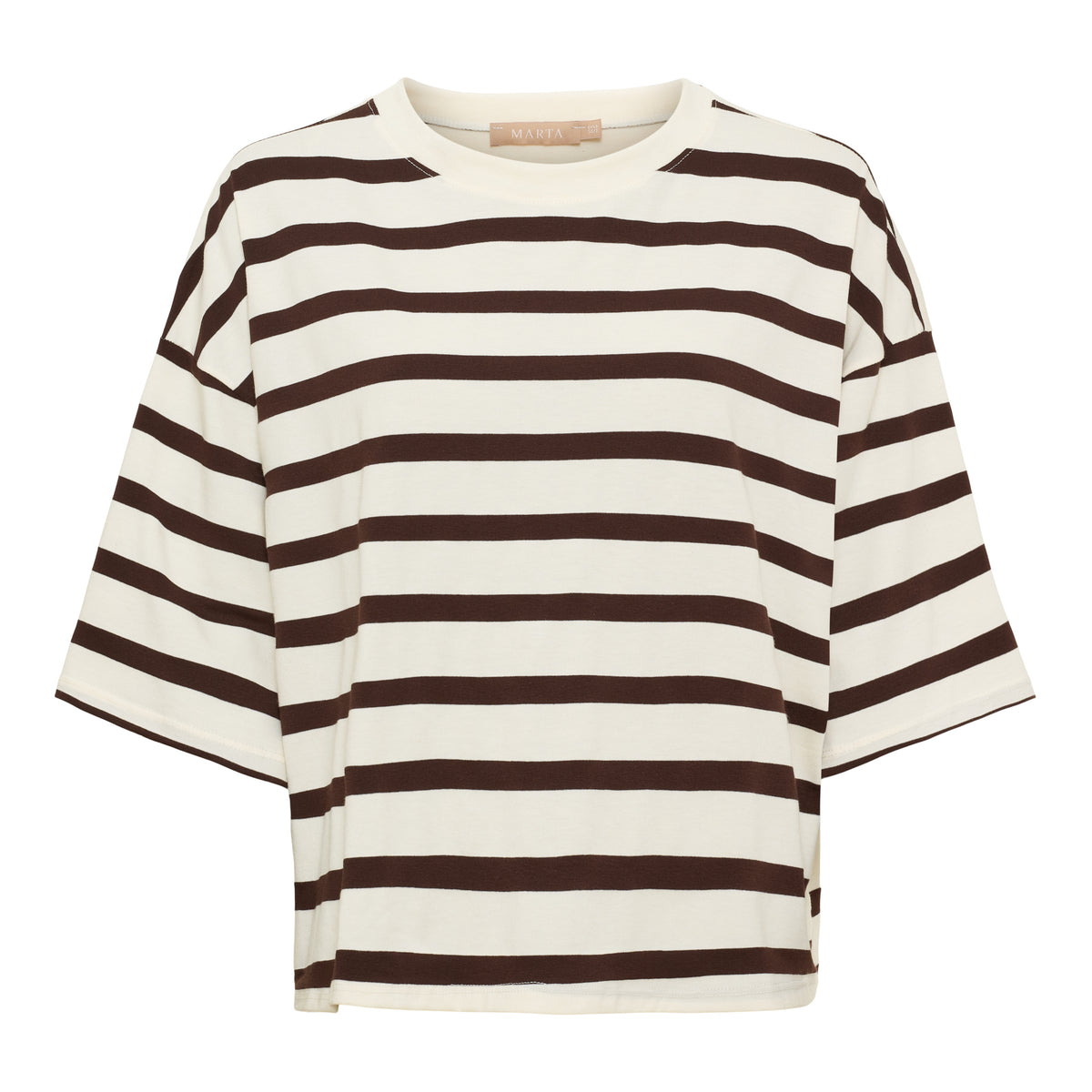 MARTA - SAGE STRIBET T-SHIRT MORO
