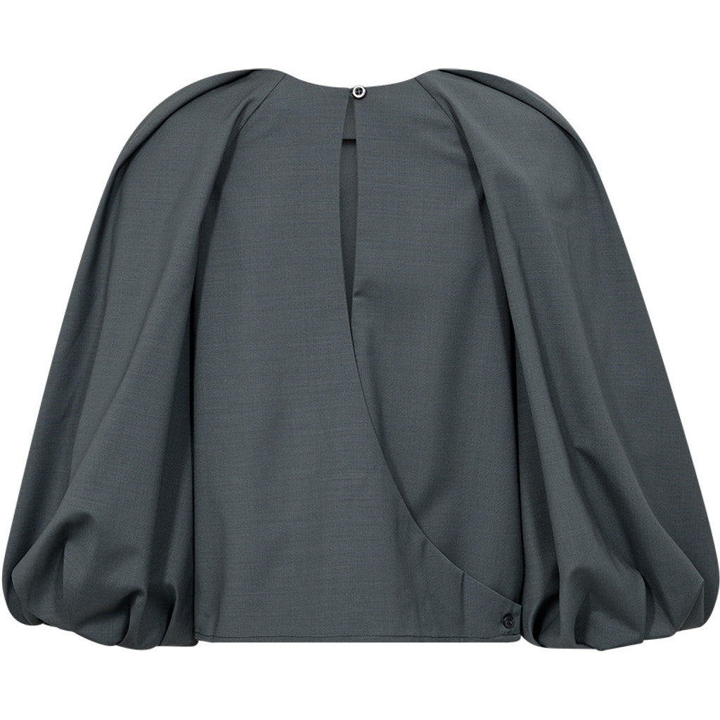 ATELIER TAKTIL - SINCLAIR BALLON BLUSE STEEL GREEN