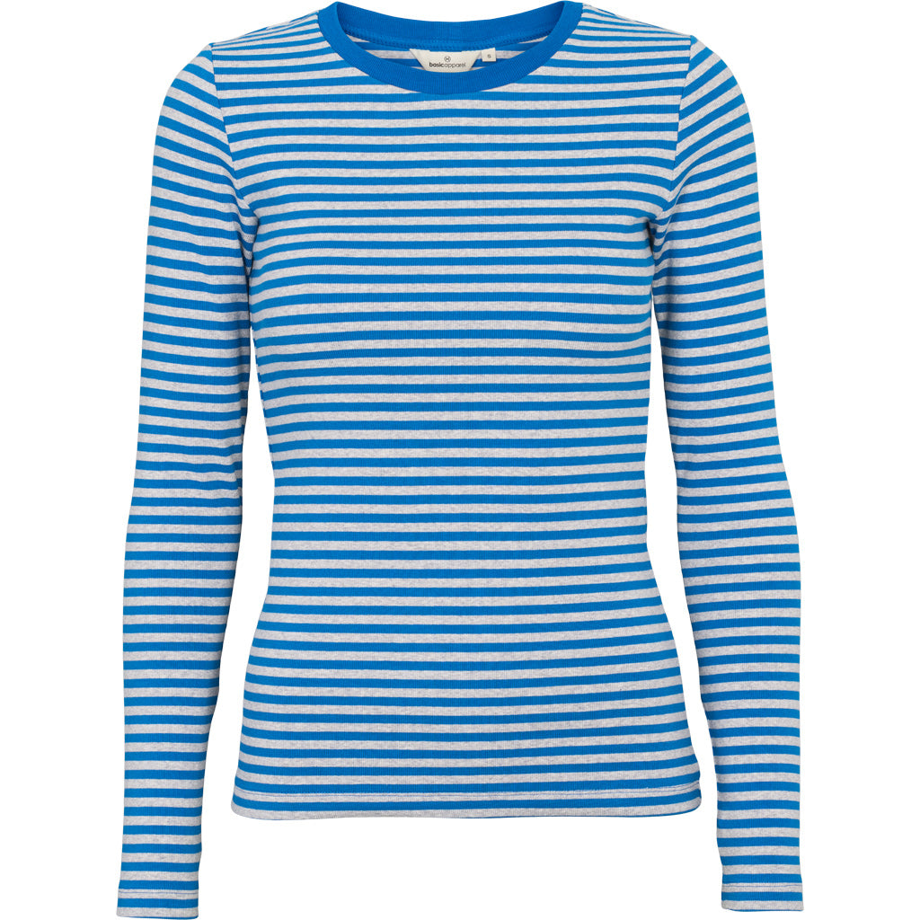BASIC APPAREL - LUDMILLA LS TEE - DIRECTORY BLUE/ GREY MELANGE