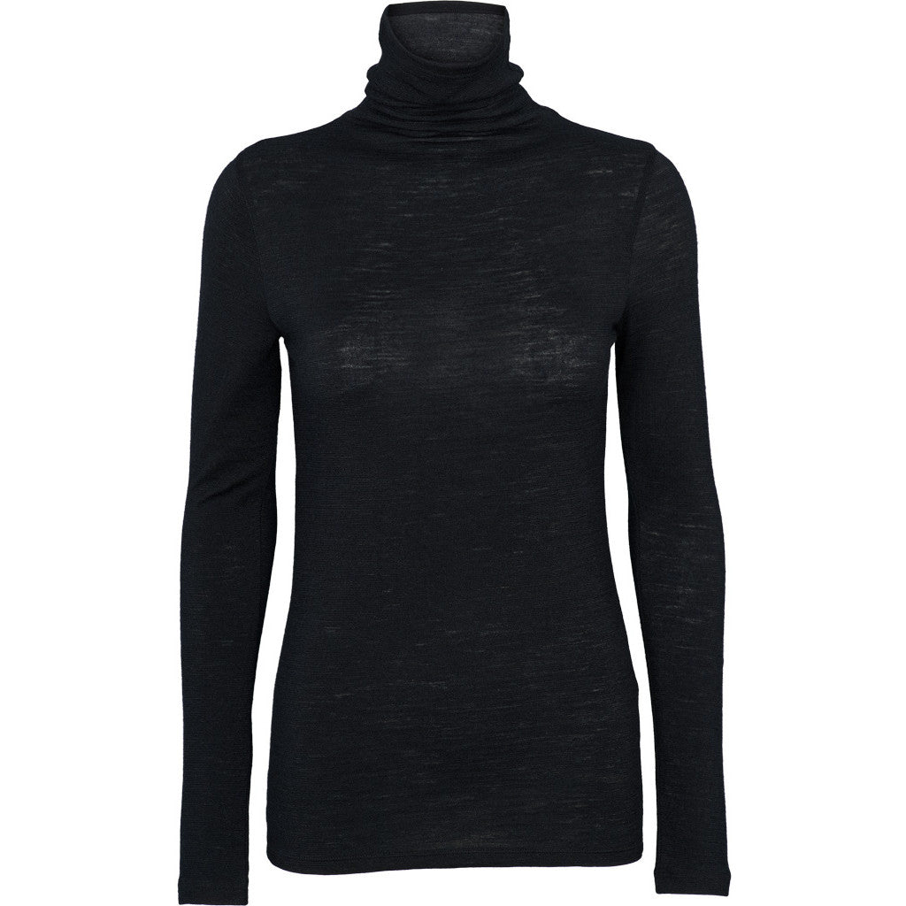 BASIC APPAREL - RINJA T-NECK BLUSE SORT