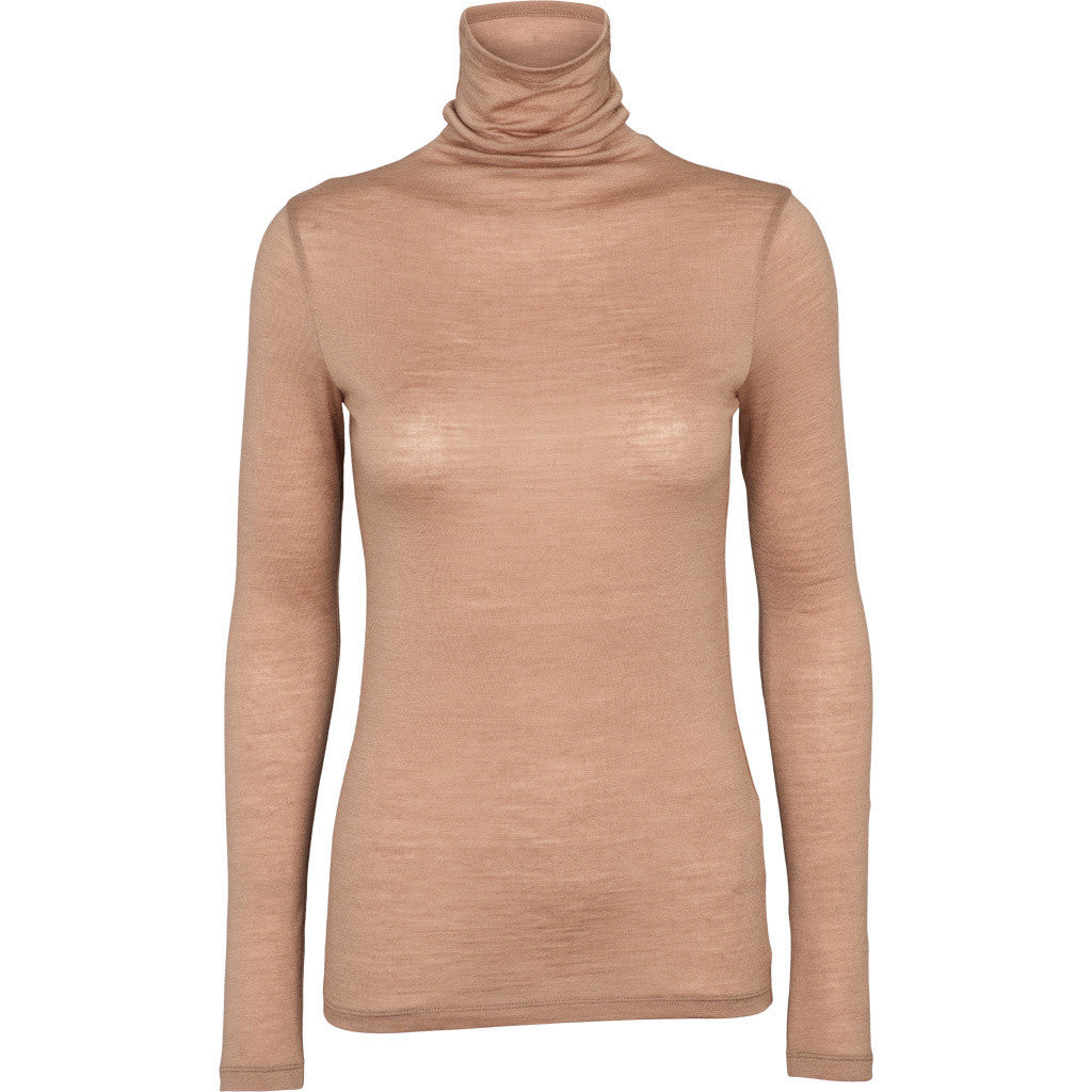 BASIC APPAREL - RINJA T-NECK BLUSE PORTOBELLA