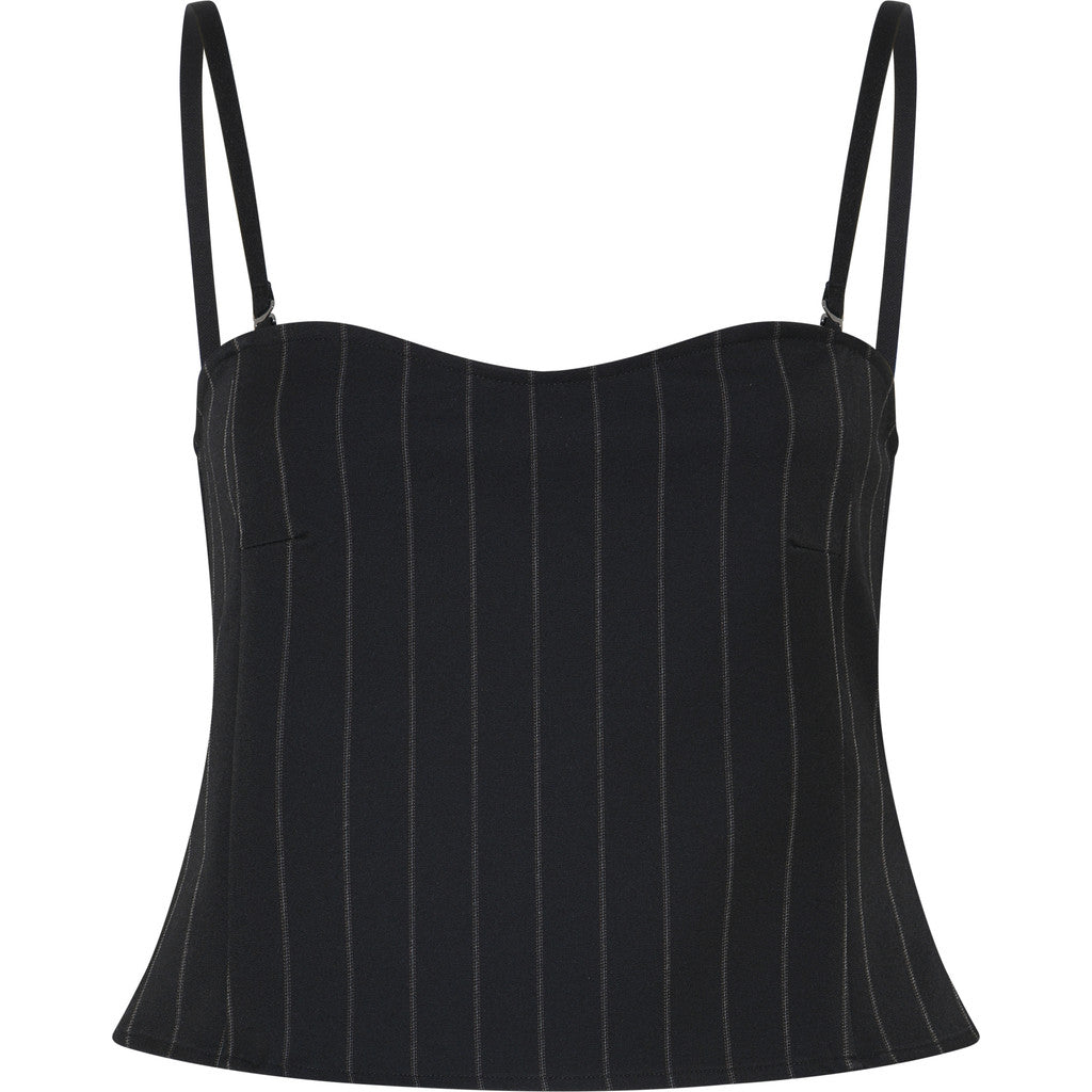 BRUUNS BAZAAR - KORSAS TOP BLACK PINSTRIPE