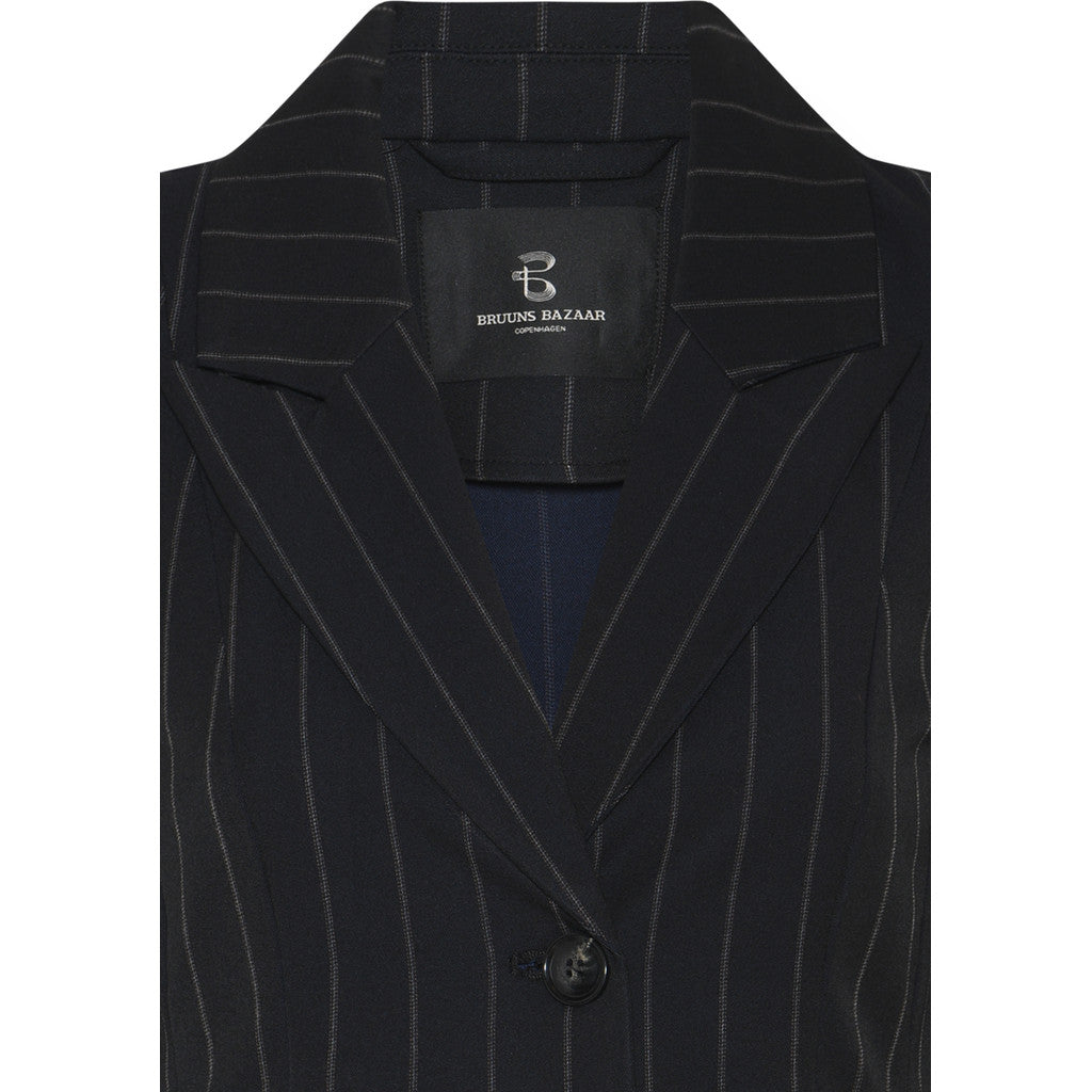 BRUUNS BAZAAR - TOVA BLAZERKJOLE BLACK PINSTRIPE