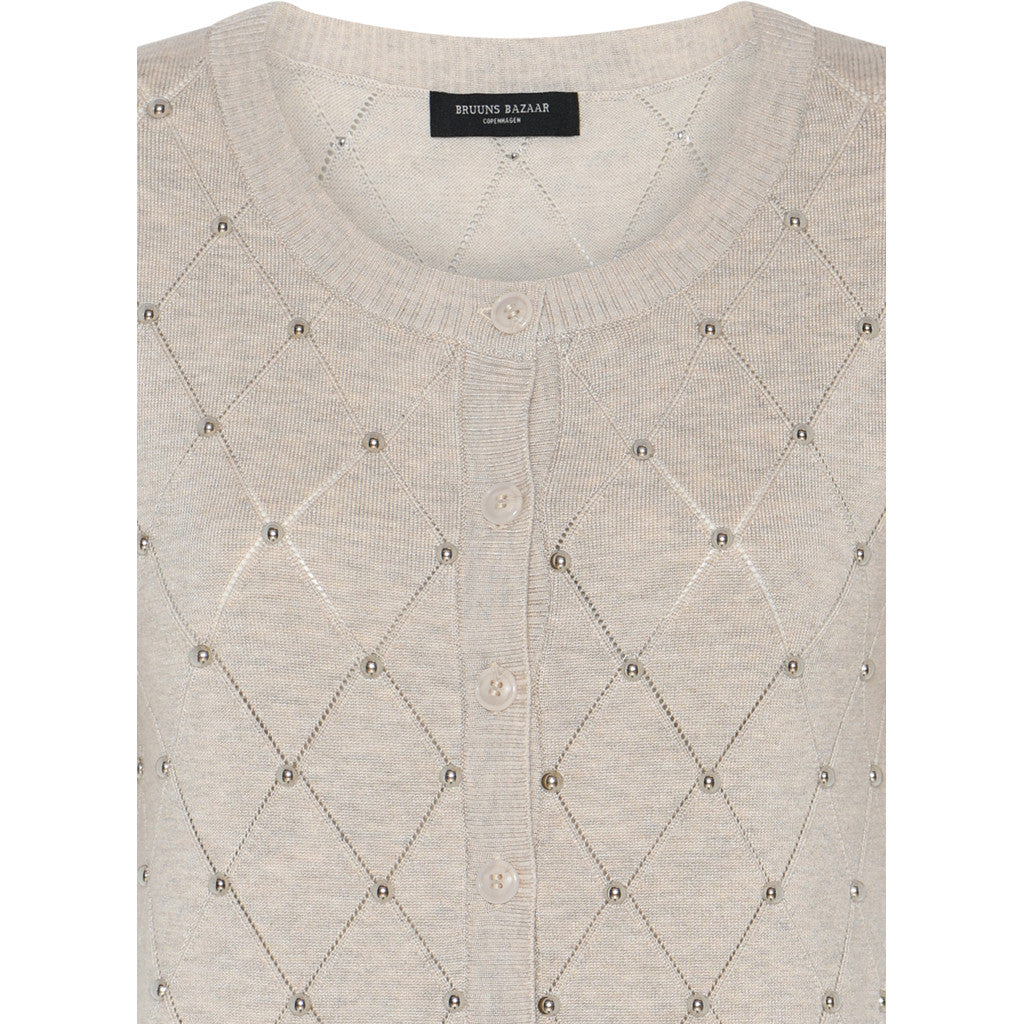 BRUUNS BAZAAR - TITI STRIK CARDIGAN SAND MELANGE