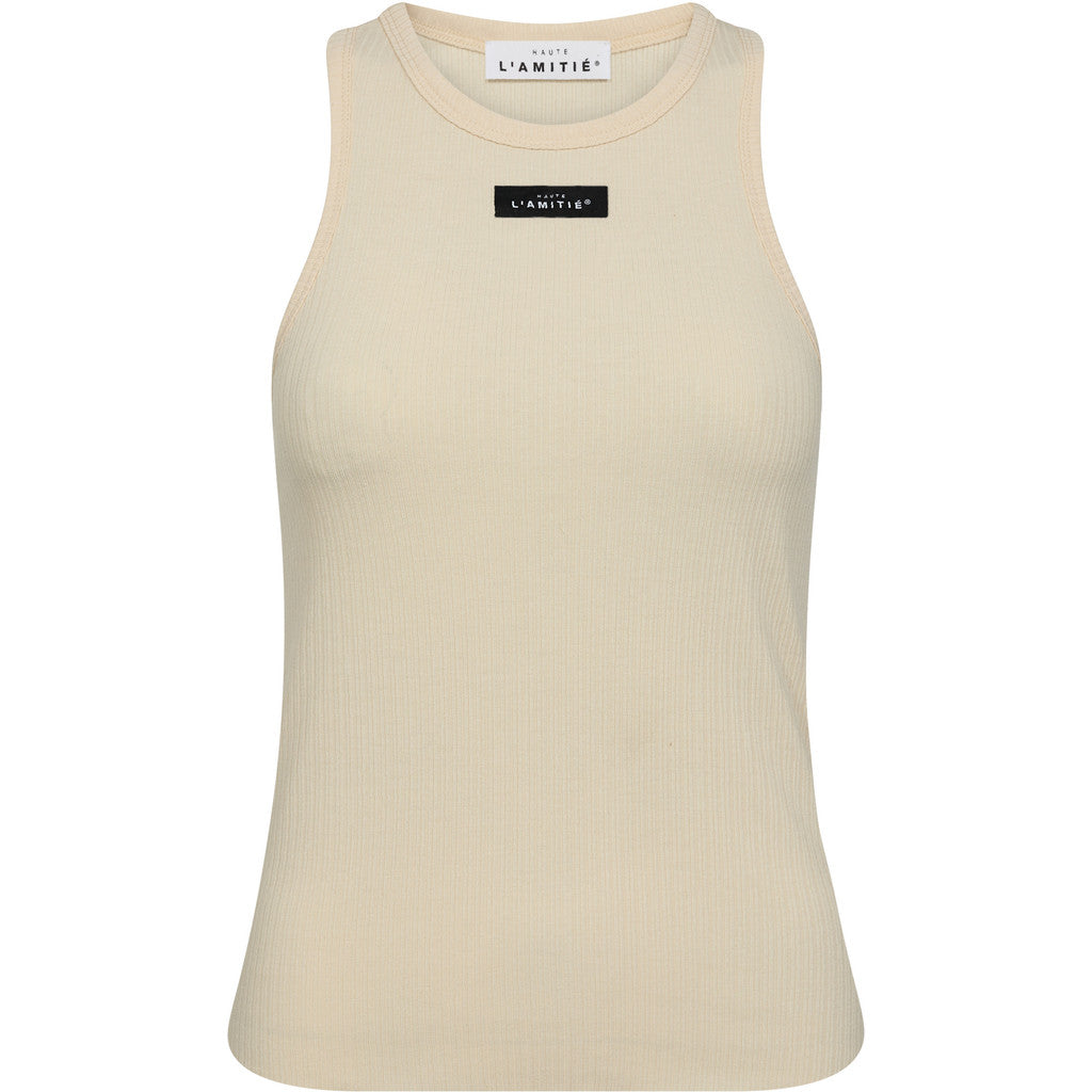 HAUTE LÁMITÉ - RIB BADGE TANK TOP ALMOND
