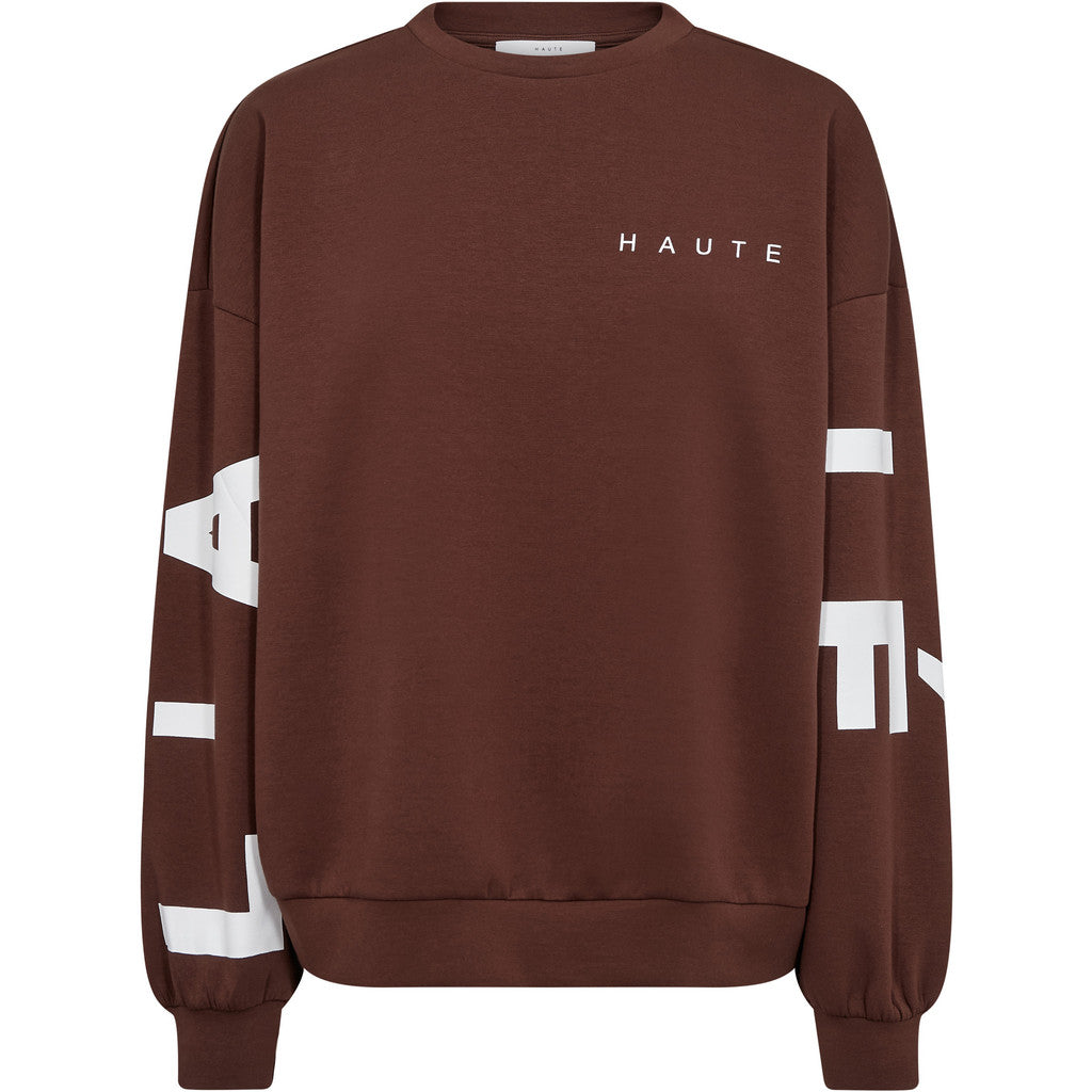 HAUTE L'AMITIE - MAXI SPLIT LOGO SWEAT MOCCA
