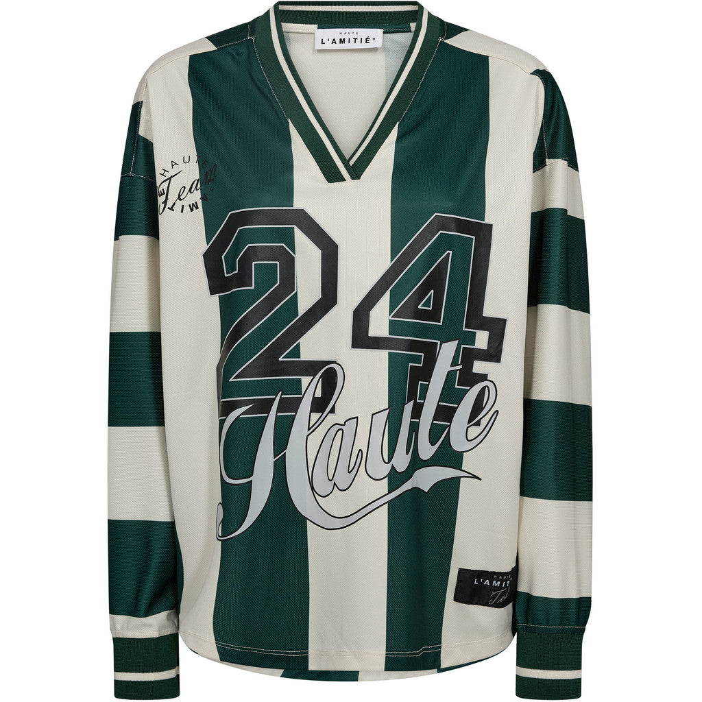 HAUTE L'AMITE - STRIPE BLUSE SPORTY GREEN/ PEARL