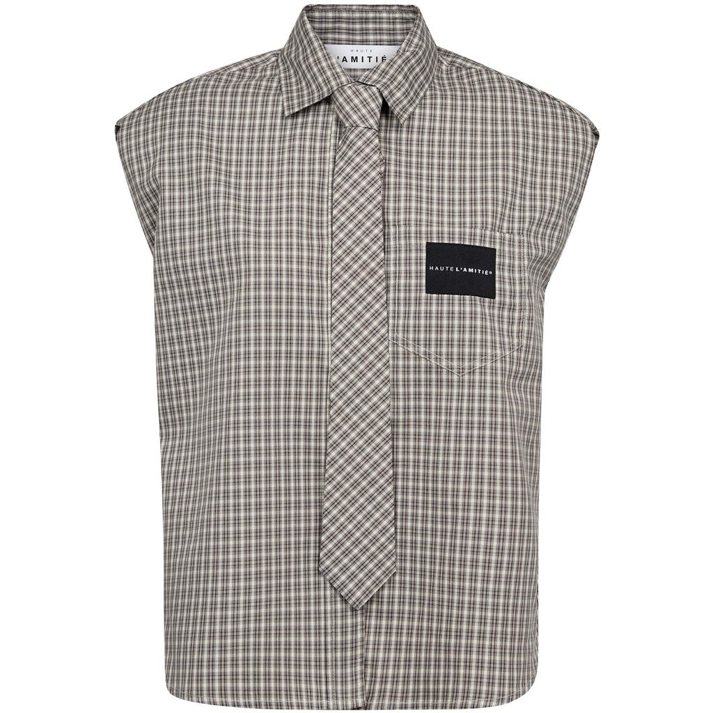 HAUTE L'AMITIE - CHESS NS TIE SKJORTE BEIGE