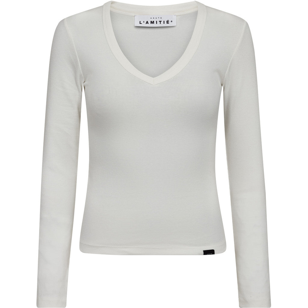 HAUTE L'AMITIE - DEEP LS RIB T-SHIRT WHITE