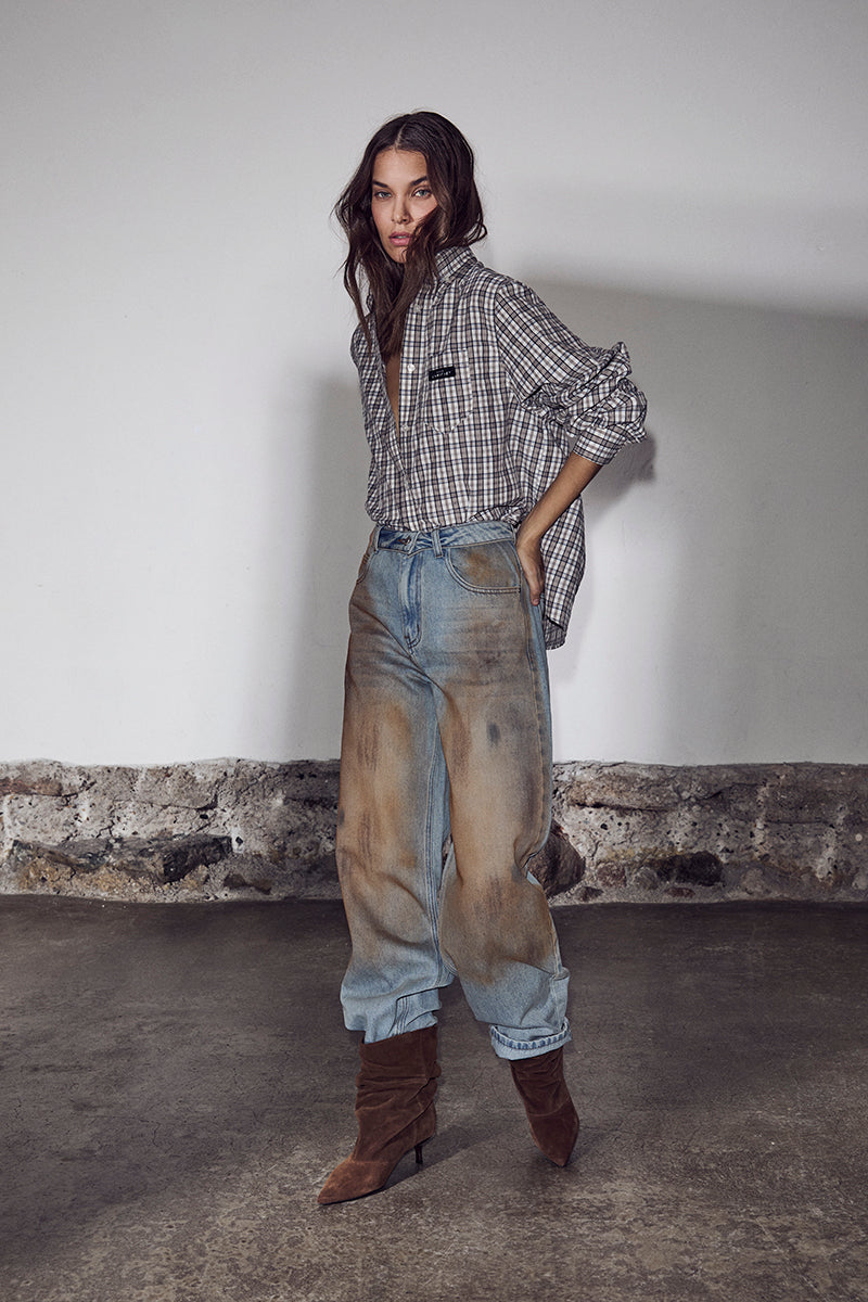 HAUTE L'AMITIE - BARREL VINTAGE WASH JEANS