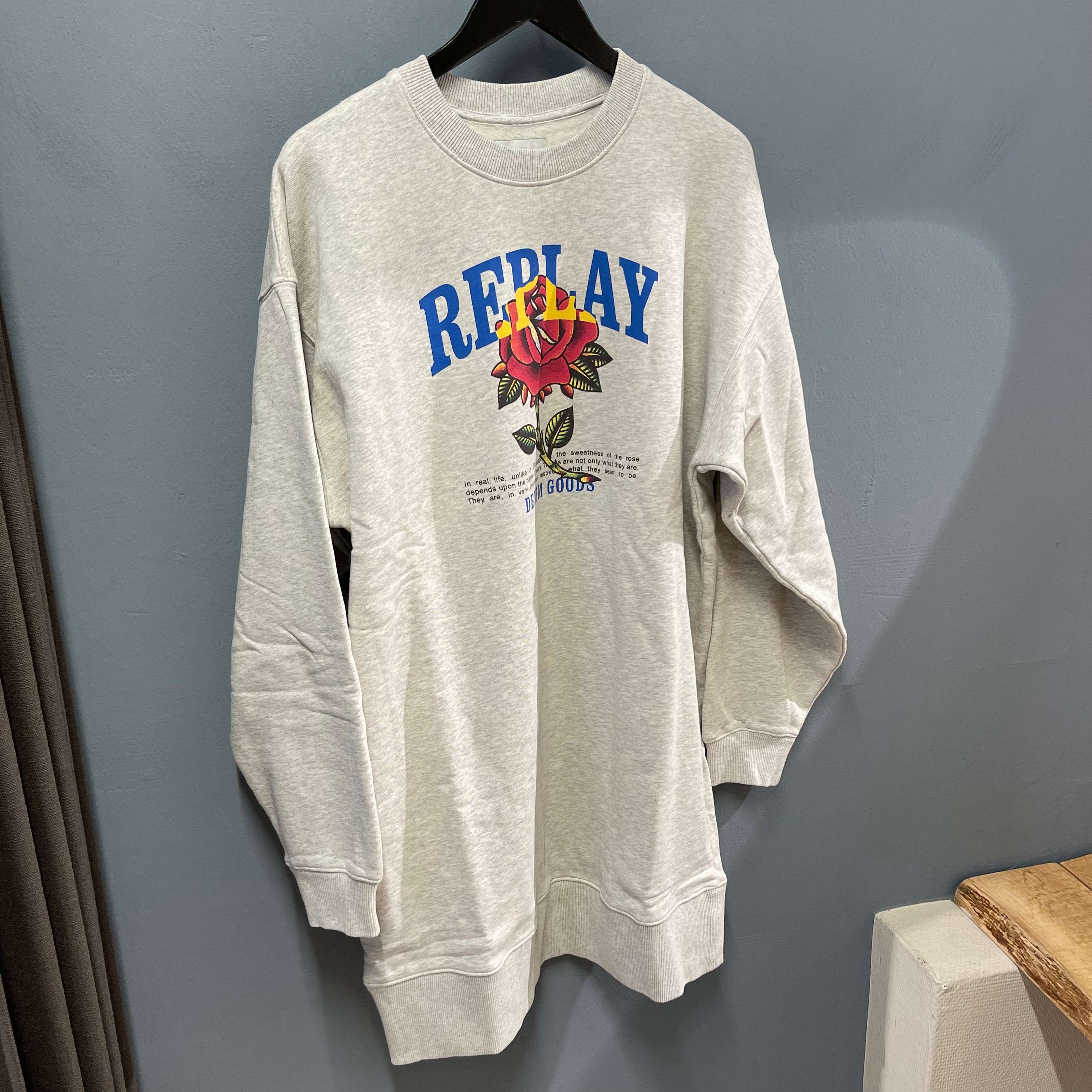REPLAY - LOGO SWEATSHIRT LIGHT GREY